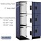 Salsbury Industries Wardrobe Locker, 45" W, 21" D, 76" H, (3) Wide, (9) Openings, Blue 23361BLU - alternate 7